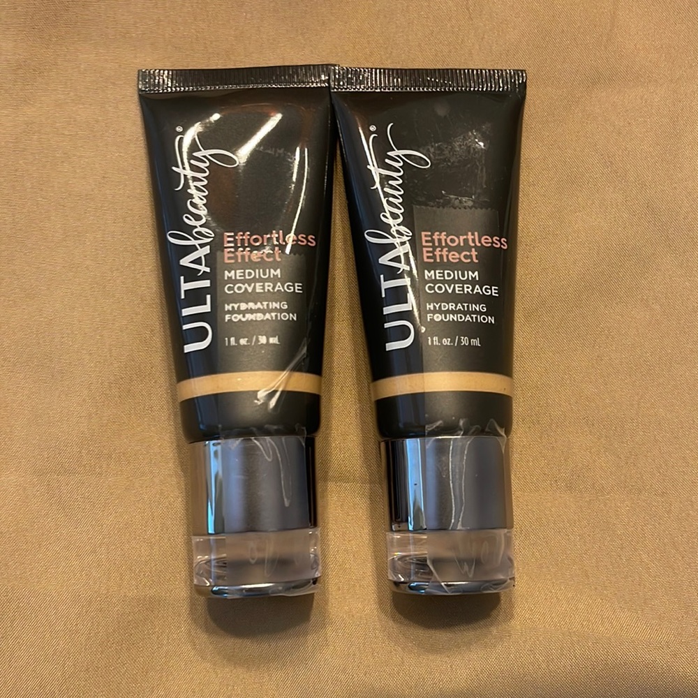 Set of 2 New Ulta Beauty Effortless Effect Medium Coverage Hydrating Foundations